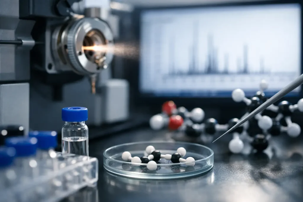 What Peptide Mass Spectrometry Identity Proves