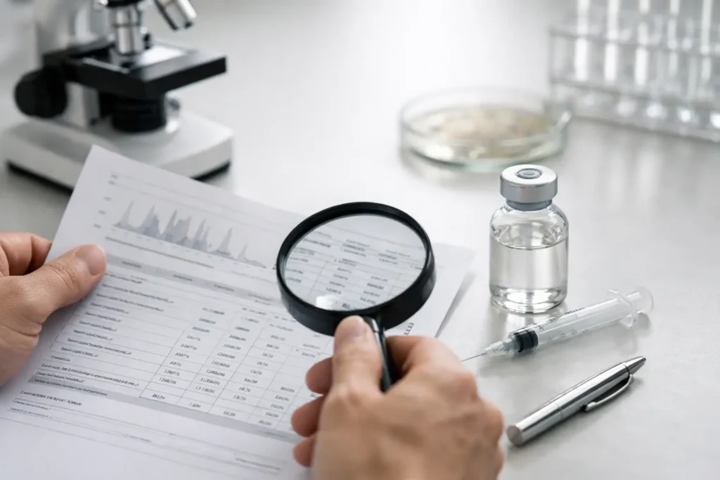 How to Read a Bacteriostatic Water COA Document